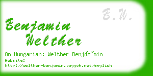 benjamin welther business card